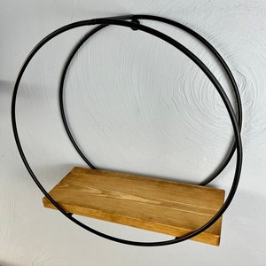 Wall hanging shelf black, Hanging shelves, Plant shelves, Flower shelf, Wall shelf, Round shelves, Wall shelves, Round shelf, Circle shelf, zdjęcie 7