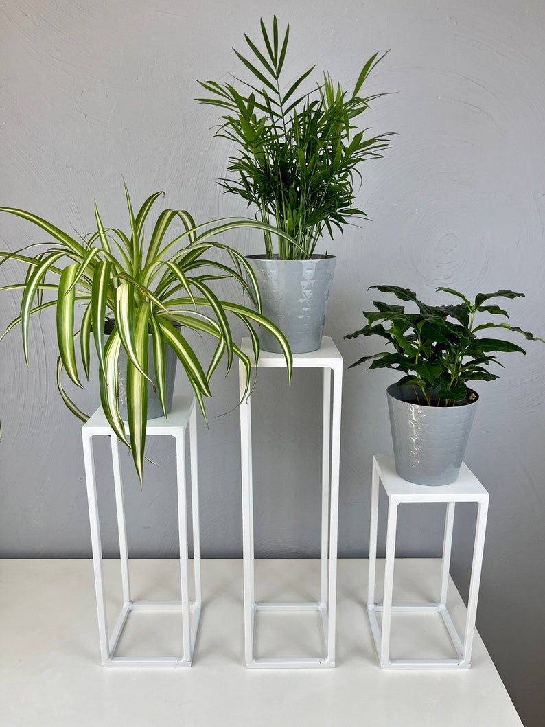 Plant stand white, Flower stand, Plant shelves, Plant holder, Plant rack, Tall flower rack, Pot holder, Flower rack, metal, indoor, outdoor image 8