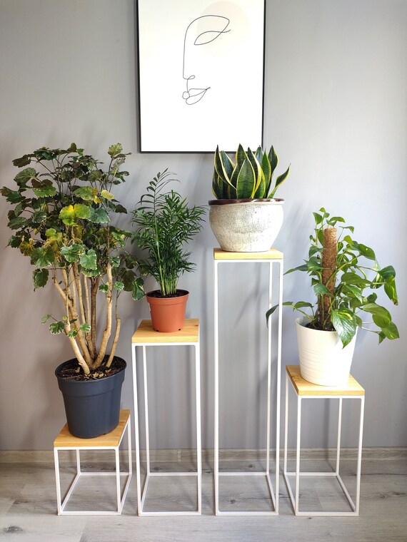 Plant Stand White Flower Stand Plant Shelves Plant Holder Etsy