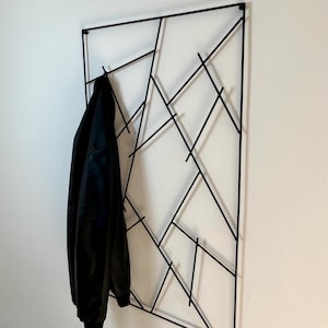 Modern Black Metal Coat Rack: Wall Mounted Key Holder