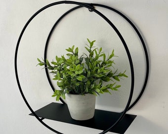 Wall hanging shelf black, Hanging shelves, Plant shelves, Flower shelf, Wall shelf, Round shelves, Wall shelves, Round shelf, Circle shelf,