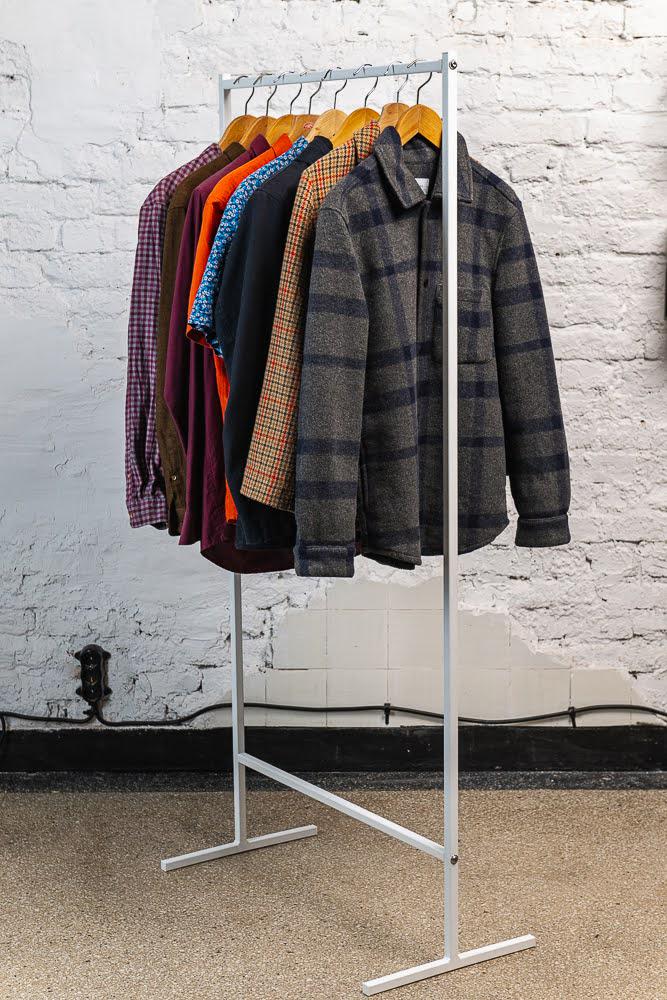 Metal Clothing Rack white, Garment Stand, Wardrobe Rack, Clothes Stand, Attire Rack, Sturdy Apparel Display, Garment Holder, Wardrobe Stand