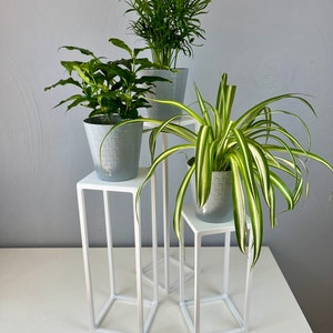 Plant stand white, Flower stand, Plant shelves, Plant holder, Plant rack, Tall flower rack, Pot holder, Flower rack, metal, indoor, outdoor image 7