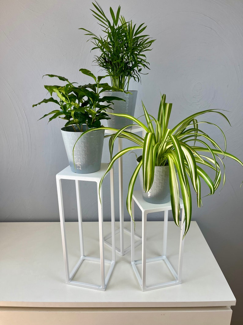 Plant stand white, Flower stand, Plant shelves, Plant holder, Plant rack, Tall flower rack, Pot holder, Flower rack, metal, indoor, outdoor image 7