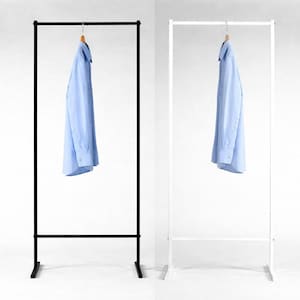 Minimalistischer Metall Kleiderständer | Freistehende Kleiderstange | Moderner Kleiderständer | Für Boutique & Zuhause | Schwarz oder Weiß