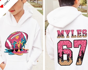 Custom Football Hoodie, Football Drip, 67 Hoodie Kids Personalized Football Gifts For Boys, Football Player Gift, 67 Football Birthday Gifts