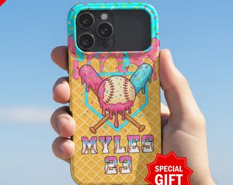 Personalized Baseball Drip Birthday, Baseball Ice Cream Drip, Baseball Phone Case, Baseball Gifts For Teen Boys, Unique Baseball Gift Kids