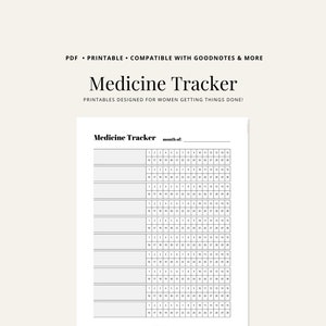 Medicine Tracker Printable — Goodnotes + Digital Planner Compatible