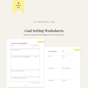 Goal Setting Printable, Goal Setting Worksheet, Goal Setting Planner
