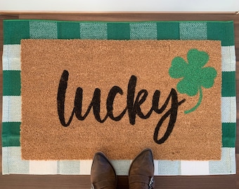Lucky Clover Spring St. Patrick’s Day Outdoor Coir Door Mat