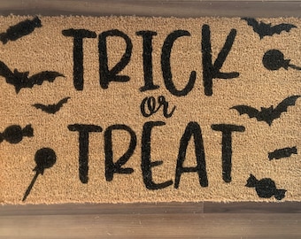 Trick-or-Treat Halloween Outdoor Coir Welcome Mat