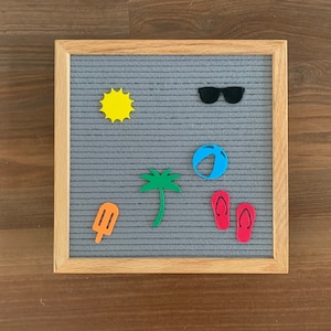 Summertime felt letter board icon set | summer beach shapes for felt letterboard