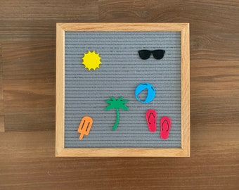 Summertime felt letter board icon set | summer beach shapes for felt letterboard