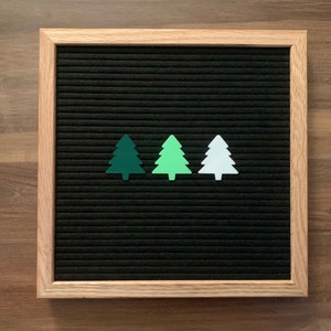 Christmas tree felt letter board icon set