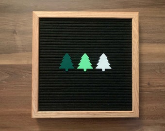 Christmas tree felt letter board icon set