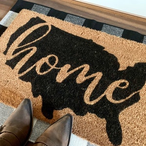 Home is in the USA Outdoor Coir Door Mat