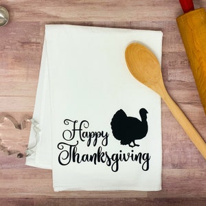Happy Thanksgiving Farmhouse Flour Sack Towel
