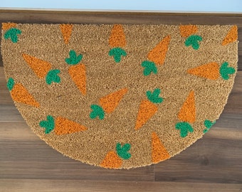 Half-Circle Falling Carrots Easter Outdoor Coir Door Mat
