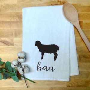 Baa Sheep Decorative Farmhouse Kitchen Flour Sack Towel