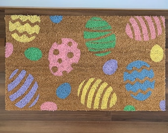 Falling Easter Eggs Spring Outdoor Coir Door Mat