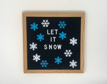 Snowflakes 12-piece felt letter board icon set | snowflake shapes for felt letterboard