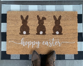 Hoppy Easter Outdoor Coir Door Mat