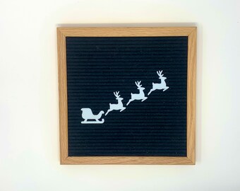 Sleigh and reindeer 4-piece felt letter board icon set