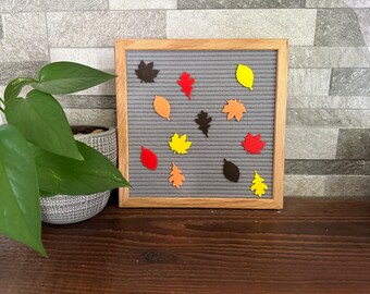 Colored autumn leaves fall felt letter board icon set | leaf shapes for felt letterboard