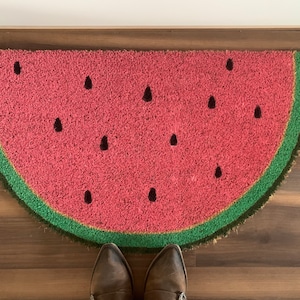 Watermelon Half-Circle Summer Outdoor Coir Door Mat