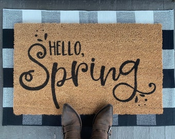 Hello, Spring Outdoor Coir Door Mat