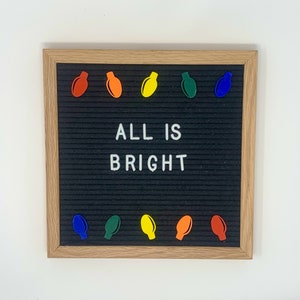 Christmas lights 10-piece felt letter board icon set