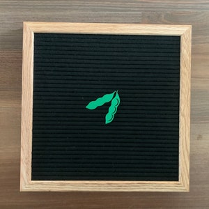 Soybean pod icons for felt letter board | Two soybean pod shapes for letterboard