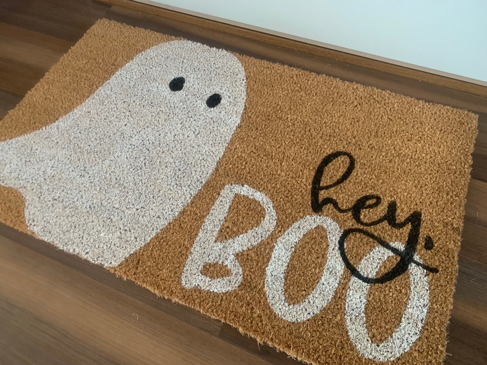 Boo Coir Rug Hey, Boo Halloween Ghost Outdoor Coir Welcome Mat - Etsy