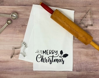 Merry Christmas Farmhouse Flour Sack Towel