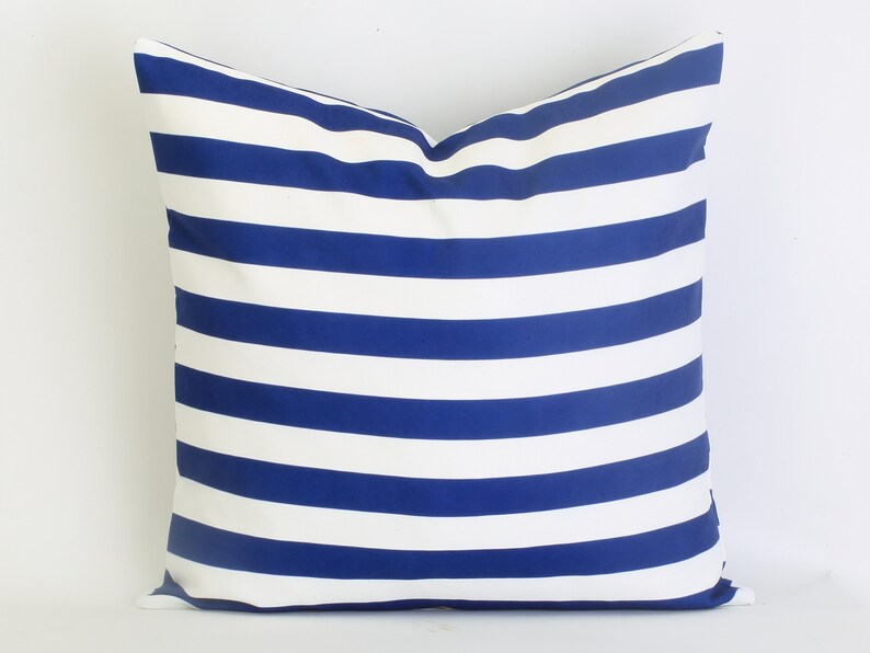 Blue Striped Pillow Marine Navy Pillow Case Cushion Cover Etsy