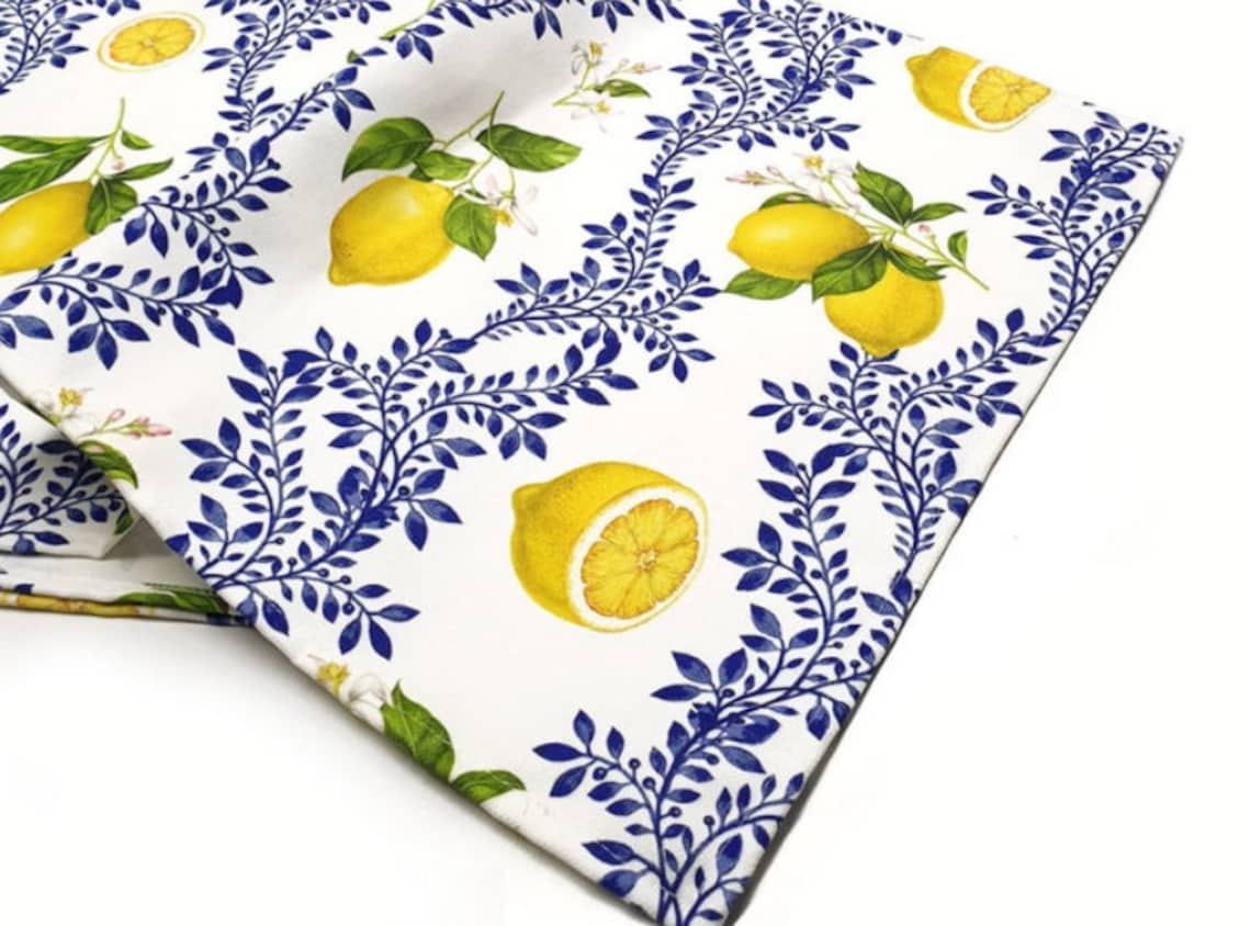 Lemon Fabric Placemat Placemats With Lemon Fabric Placemat Etsy
