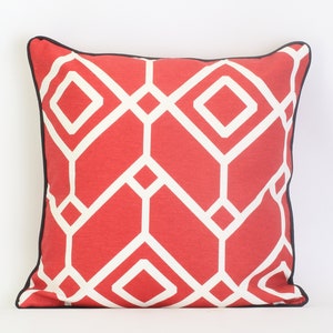 Red Pillow Cover, Red Cushion Cover, Geometric Pillow, Red Throw Pillow, Red Pillow Sham, Modern Pillow Case, Red Decorative Pillow