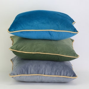 Velvet Pillow Cover, Blue Green Gray Velvet Pillow, Velvet Cushion Cover, Velvet Pillow Case, Luxury Velvet Throw Pillows, Velvet Decoration