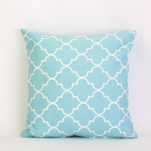 Blue Moroccan Pillow Cover, Blue Cushion Cover, Nursery Pillow Case, Baby Blue Throw Pillow, Mint Blue Cushion, Mint Green Pillow