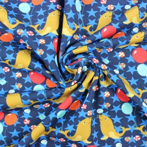 Tessuto Jersey Circus Seal blu scuro 0,5 m