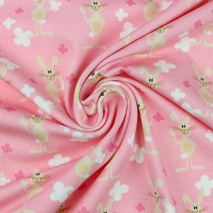 Jersey Stoff Cool Bunny Cooler Hase rosa 0,5m