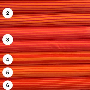 Jersey Stoff Campan / Campante Streifen orange 0,5 m