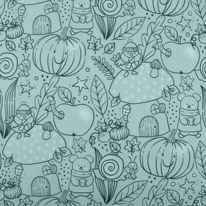 Jersey Fabric Apple Outline 0.5 m