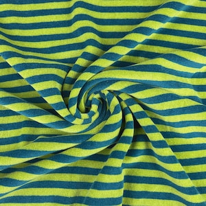 RESTSTÜCK: 85 cm Nicki Stoff Janne Streifen petrol oliv
