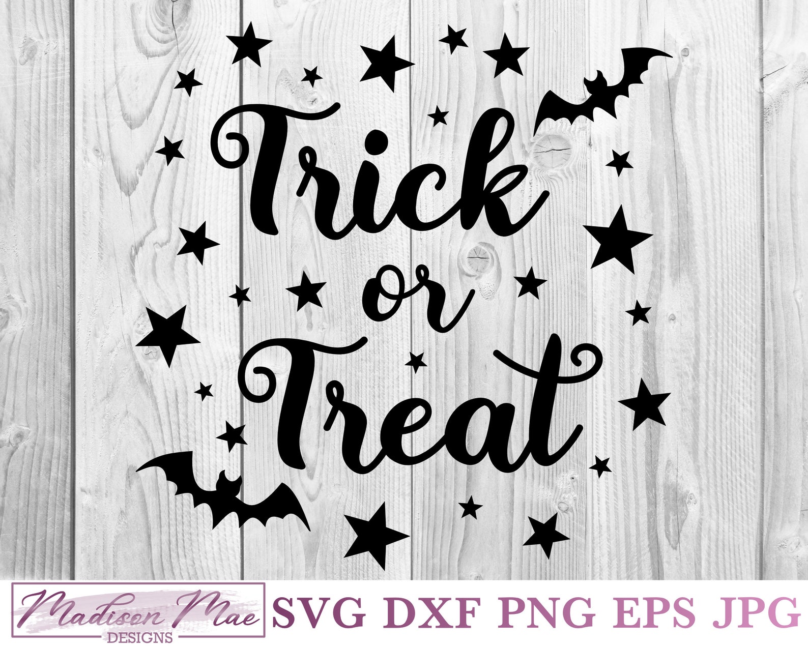 Trick or Treat Svg Halloween SVG Halloween Bag Svg Bat Svg | Etsy