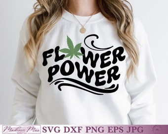 Hoja de marihuana SVG, Flower Power, Archivo de corte digital, Para Cricut, Silhouette Cameo, Brother Scan n Cut