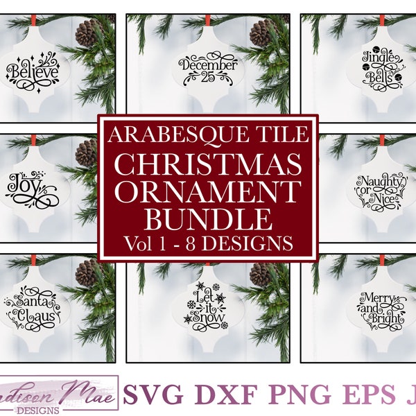 Arabesque Tile, Christmas Ornament, Svg Bundle Vol 1, Svg File for Cricut, Silhouette Cameo, Brother Scan N Cut, Commercial Use