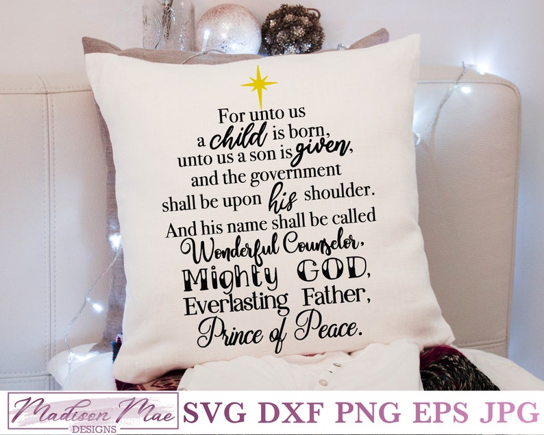 Download For Unto Us A Child Is Born Christmas Bible Verse SVG ...