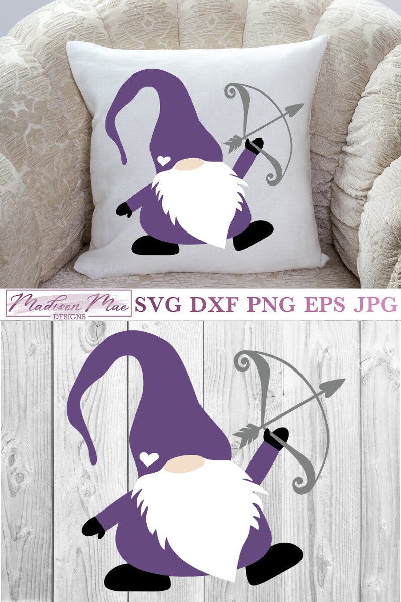 Download Cupid Gnome With Arrow Valentine's Day SVG Digital Cut | Etsy