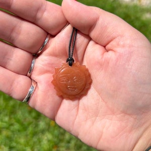 Orange Aventurine Sun Necklace